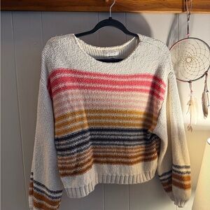 Billabong Colorful Striped Crew Neck Sweater